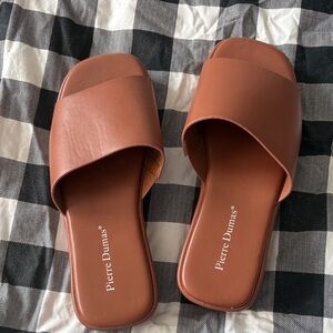Pierre Dumas Tan Slide Sandals